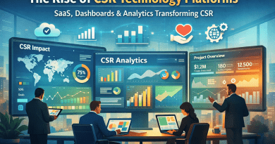 CSR SaaS platform with dashboards and analytics transforming corporate social responsibility impact tracking