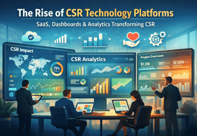 CSR SaaS platform with dashboards and analytics transforming corporate social responsibility impact tracking