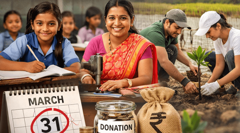 Donating before March 31 helps NGOs sustain education, livelihood, and community programs in India.